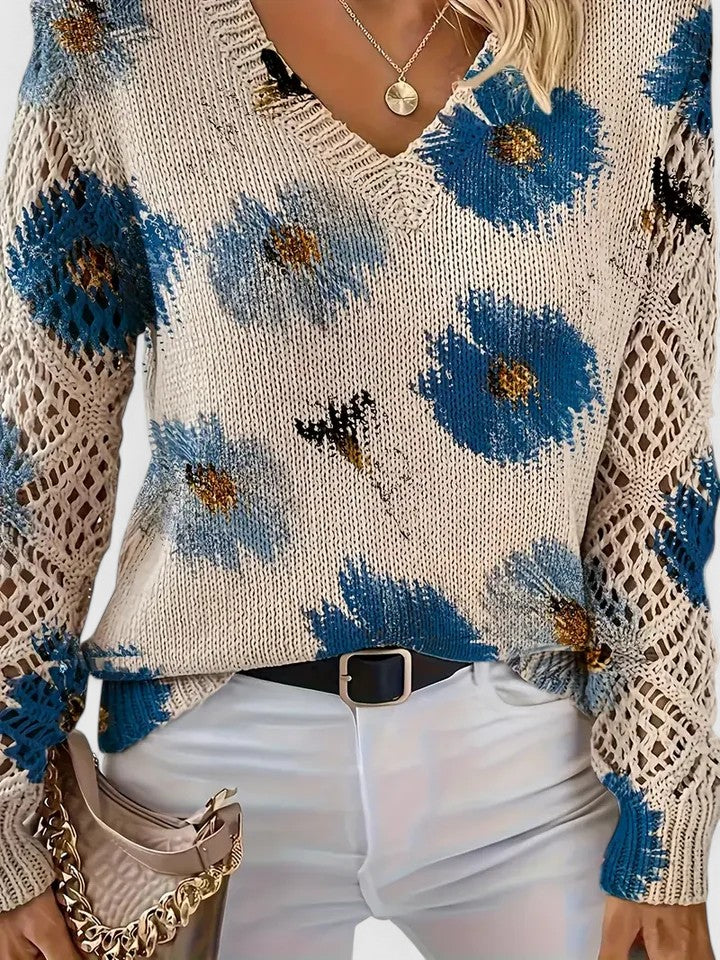 Mae™ | Elegant Sweater with Floral Pattern